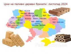 Ціни на деревні брикети за листопад 2024