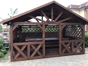 Вироби з дерева: альтанки, гойдалки, торгові павільйони. грн.0