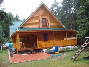 Обработанный электрорубанком сруб дома 12х12 грн.0